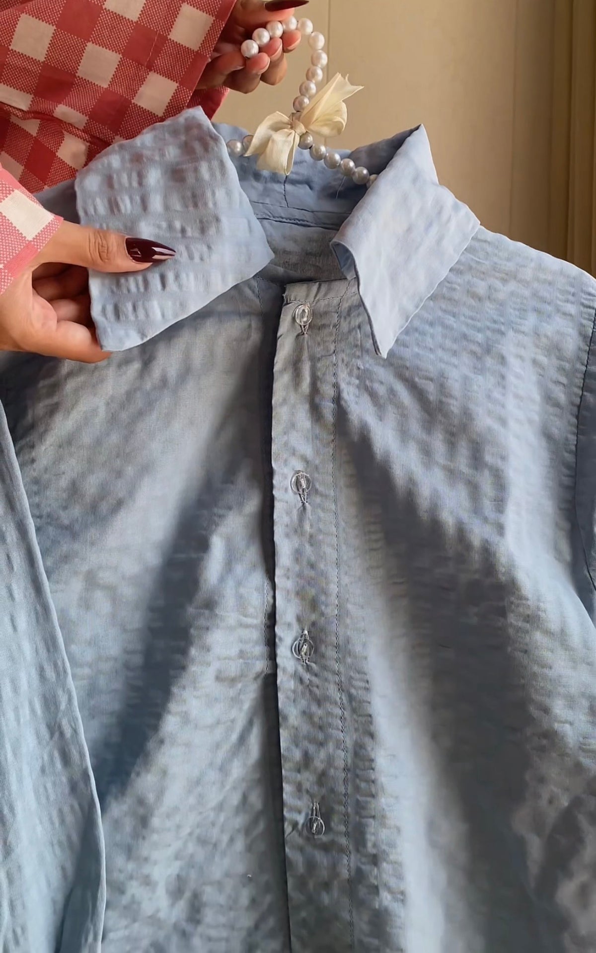 Sky textured Button Down