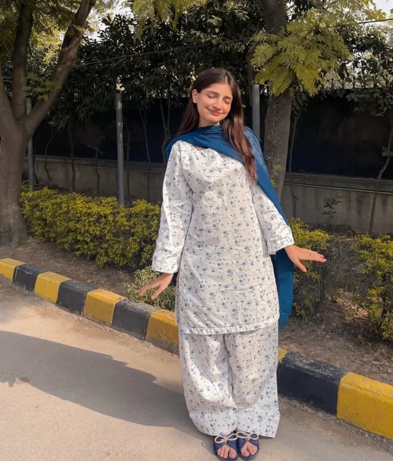 Blue Floral Kameez only