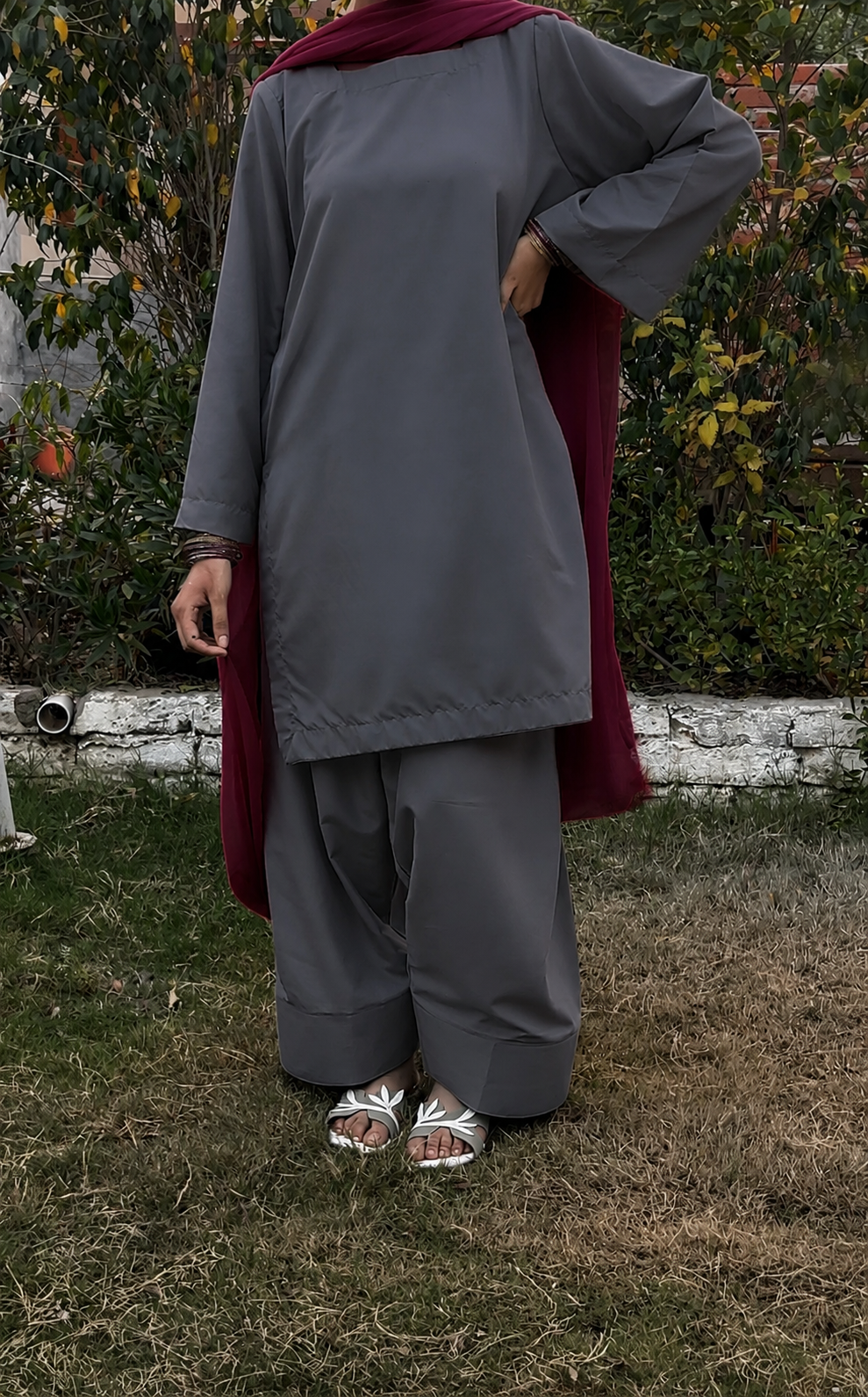 Grey Farshi shalwar