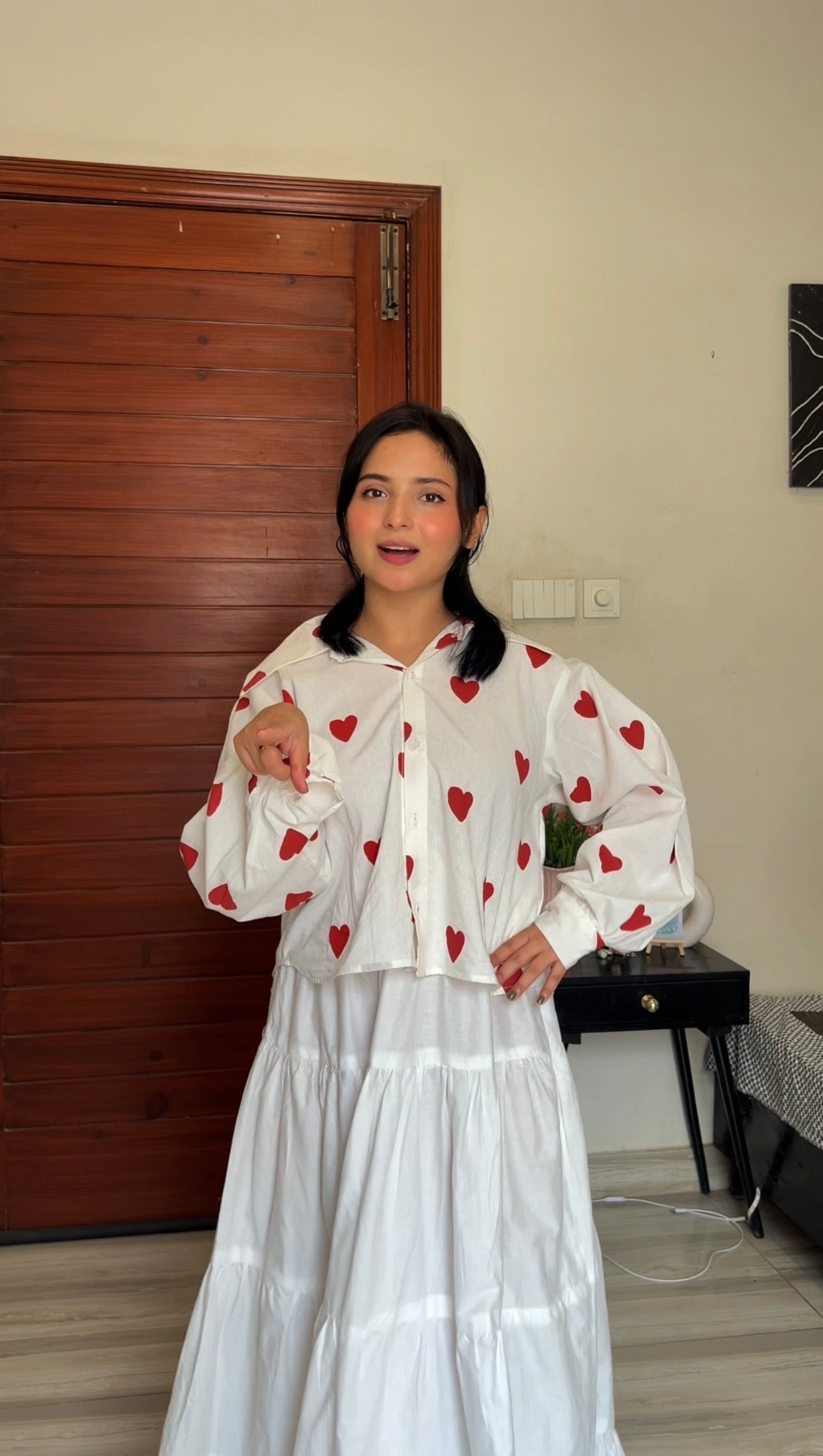 Red Heart Button Down