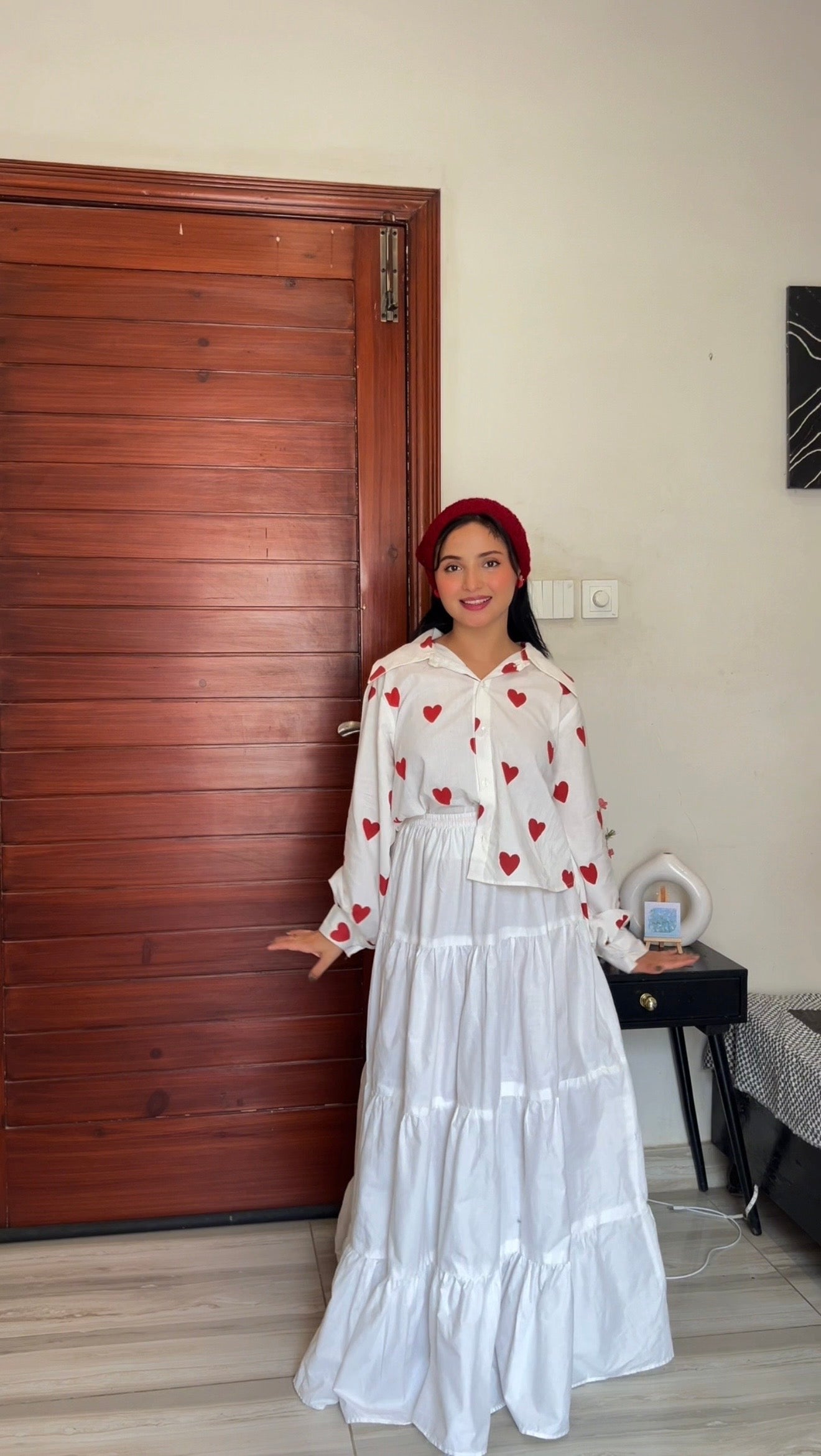 Red Heart Button Down