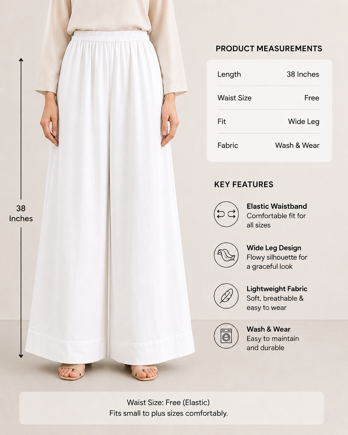 White Flared Plazo