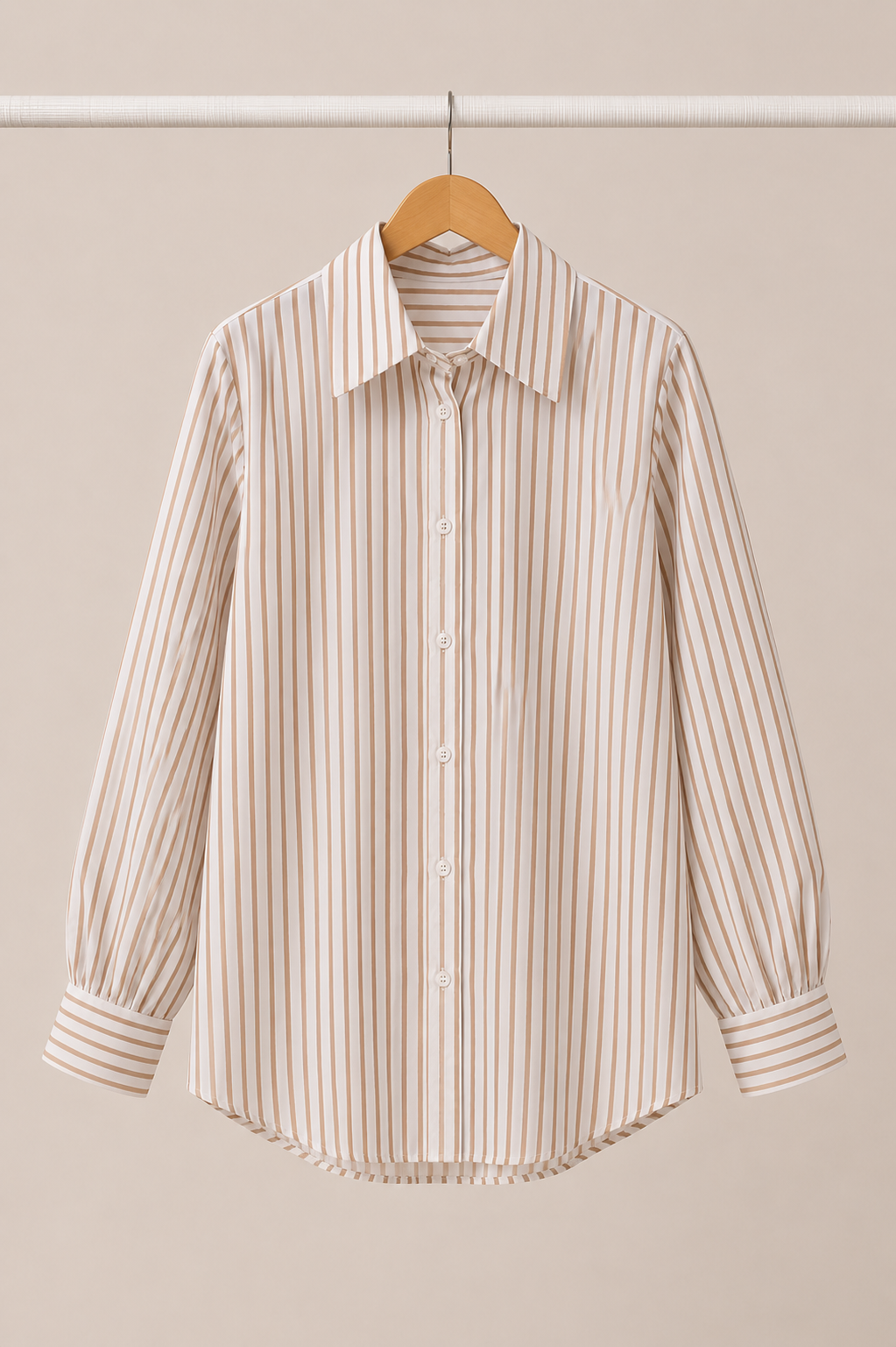 Skin White Stripe Button Down