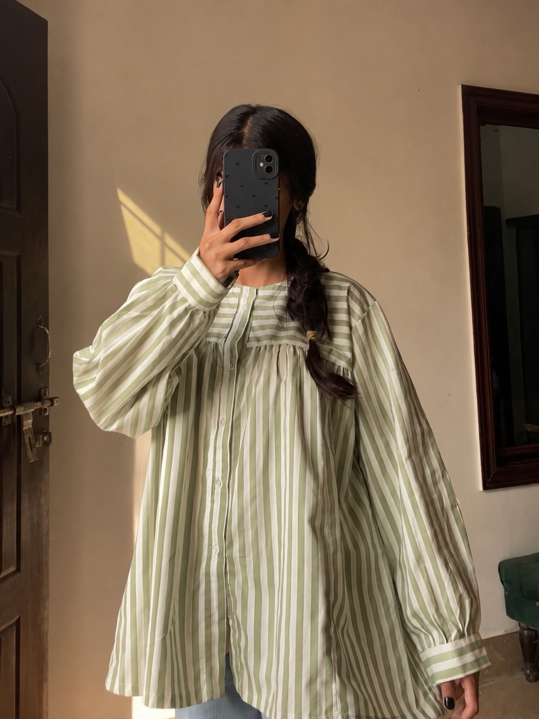 Olive Stripe Kurti