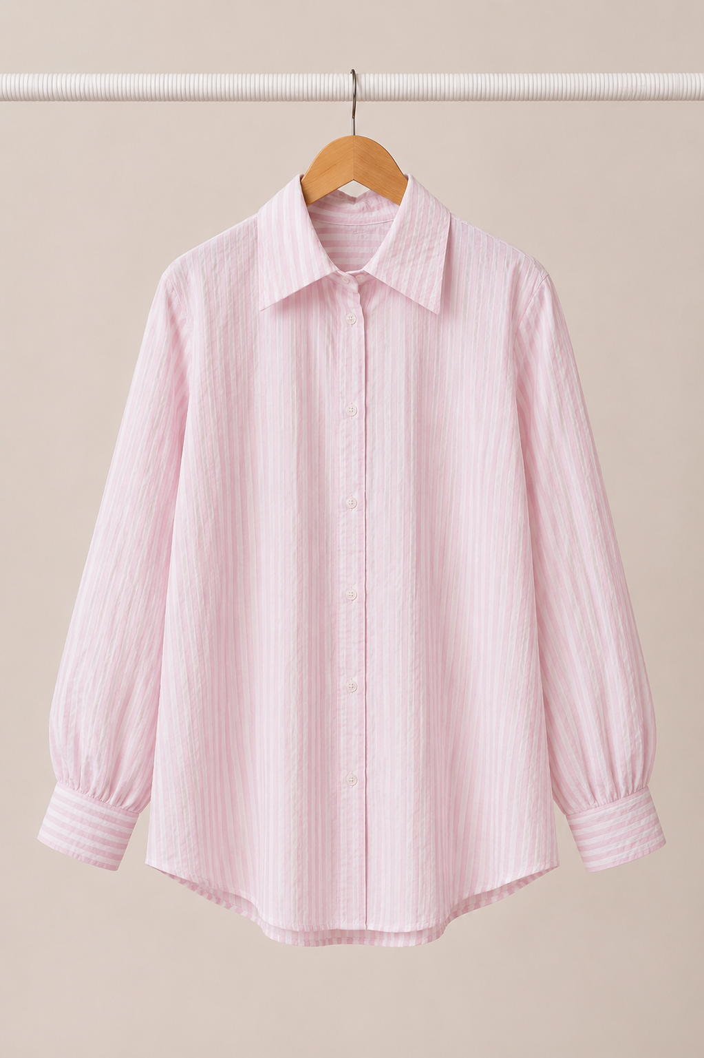 Pink White Stripe Button Down