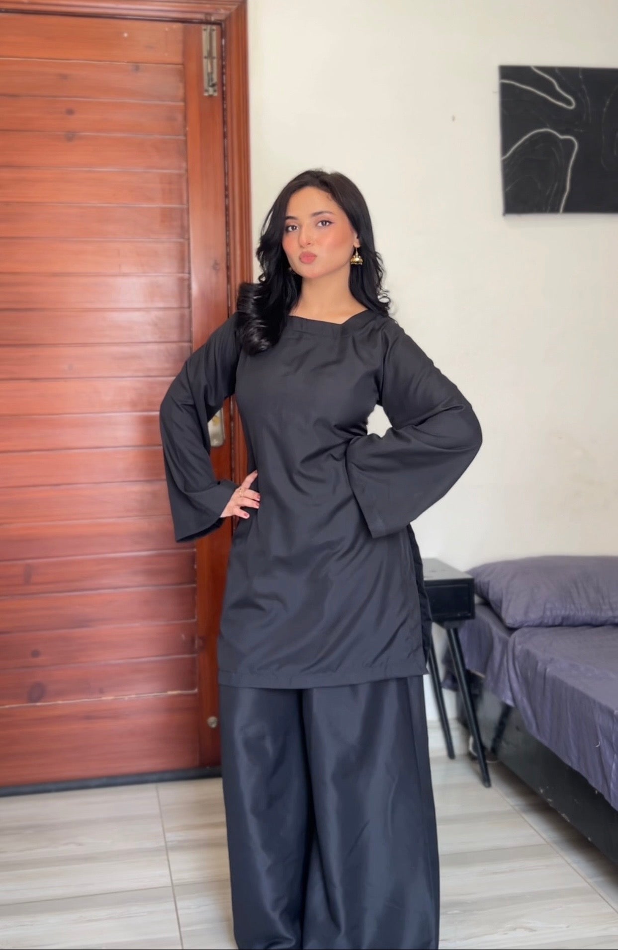 Black Flared Plazo