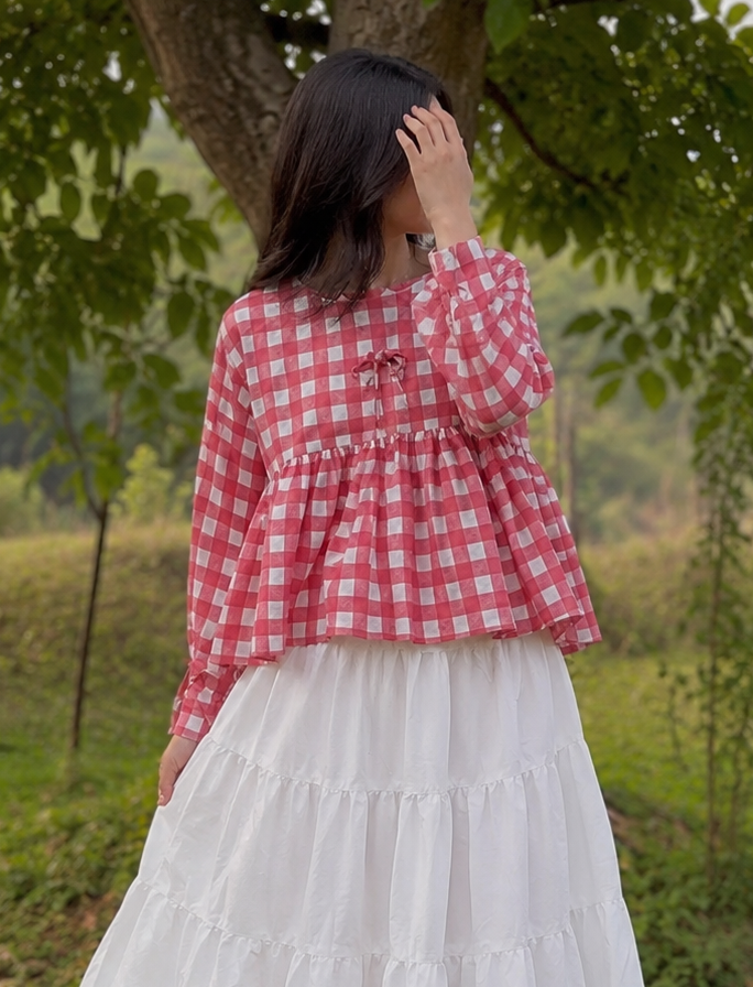 Red check Top