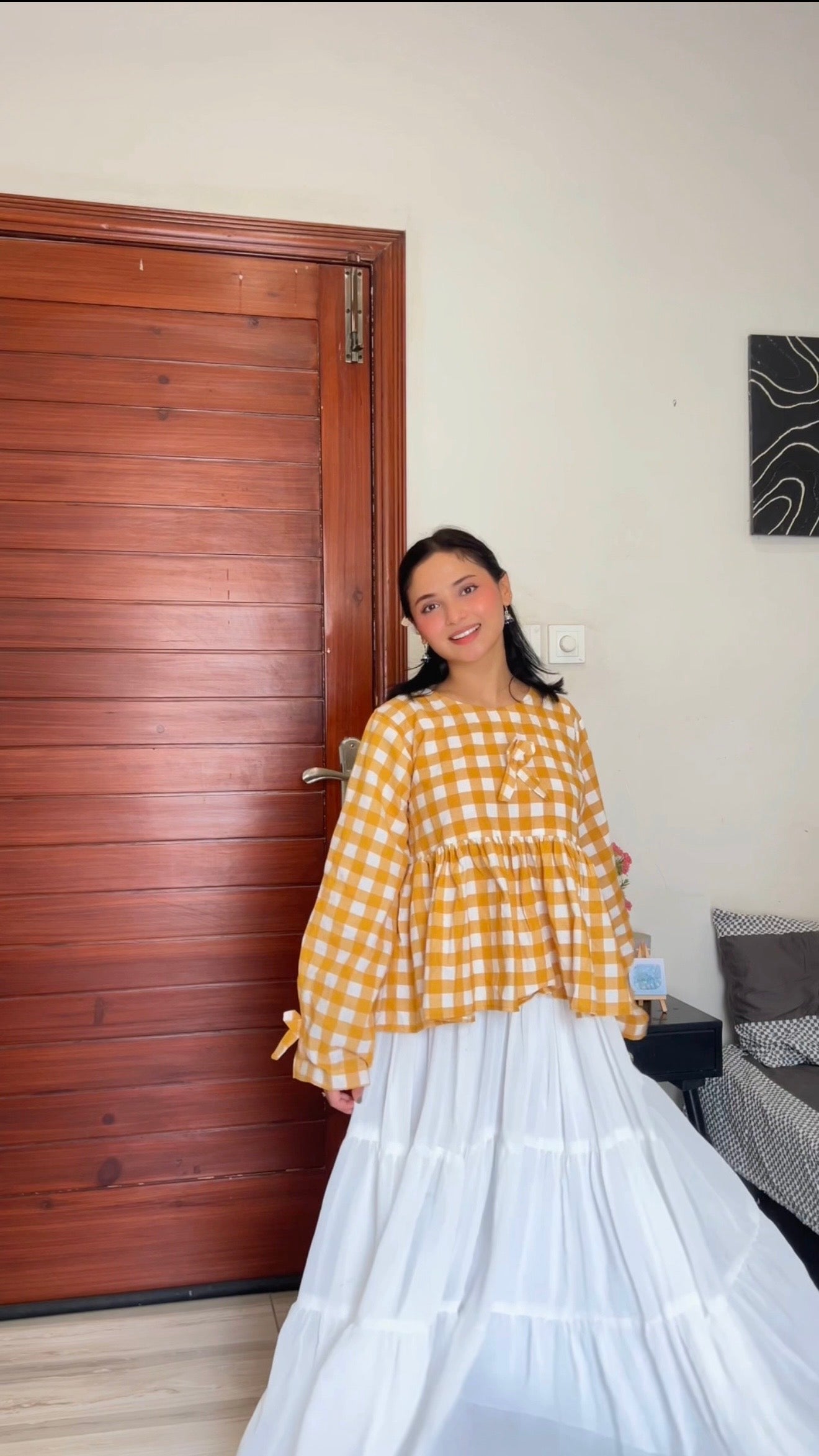 Yellow Check Top