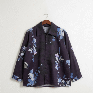 Midnight Satin Cotton Button-Down