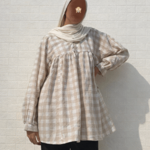 Beige Check Top