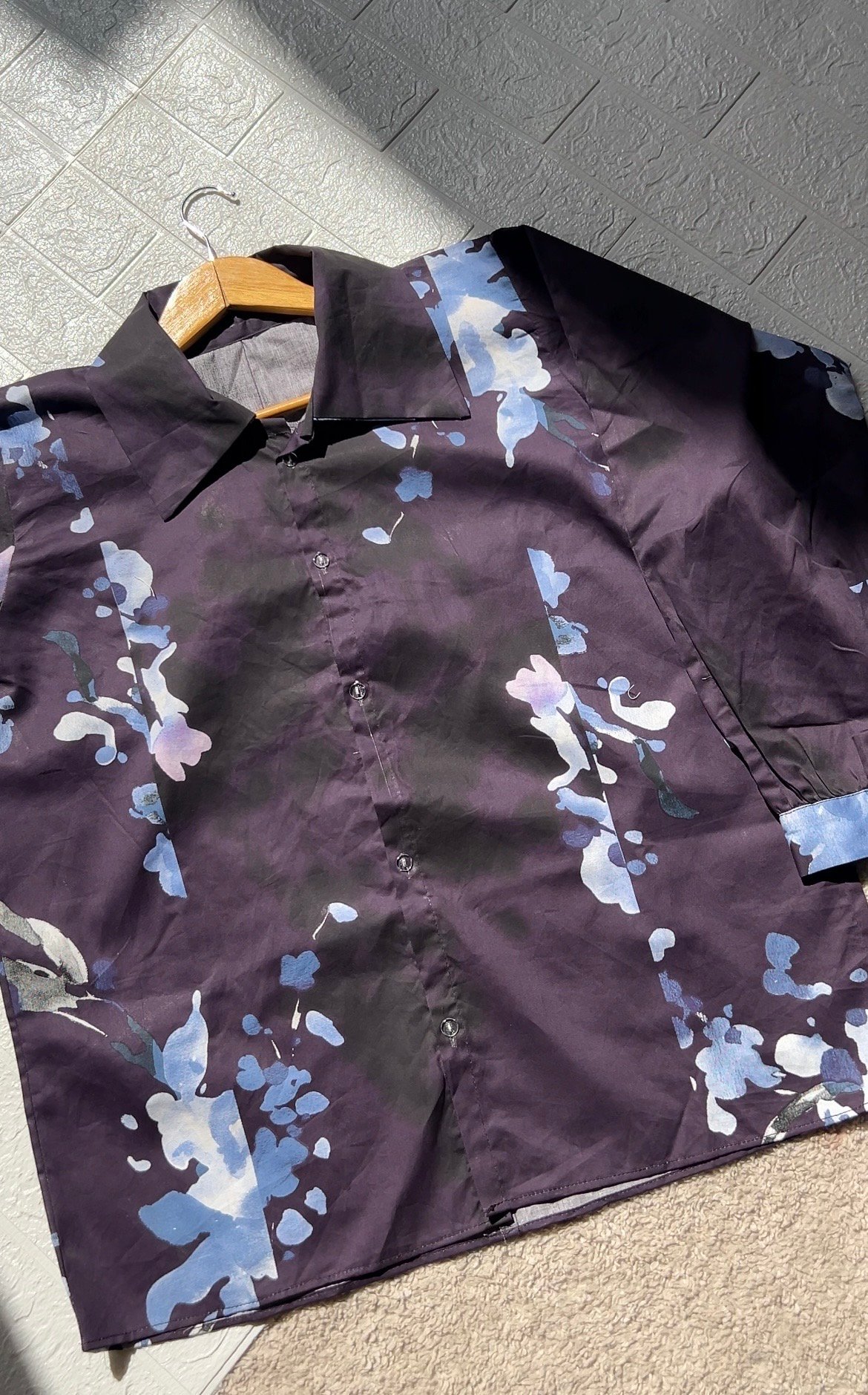 Midnight Satin Cotton Button-Down - Image 2