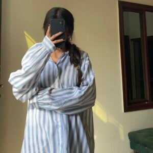 Sky Blue Stripe oversized Shirt