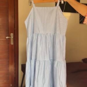 Sleeveless Blue Stripe Maxi