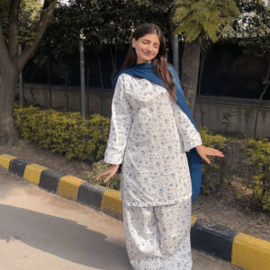 Blue Floral Kameez