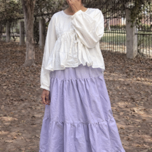 Lavender Skirt With White Top