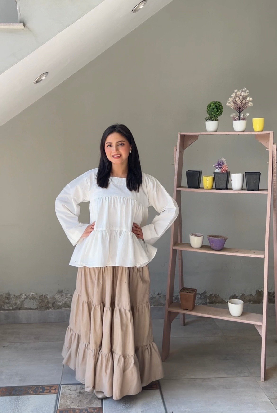 Two Tier White Kurti - Image 3