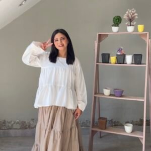 Two Tier White Kurti