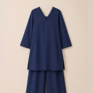 Navy Blue Kameez With Farshi Shalwar