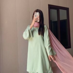 Mint Green Kameez with Flared Plazo