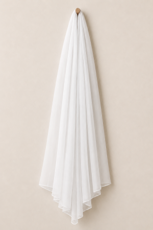 White Crinkle Chiffon Dupatta