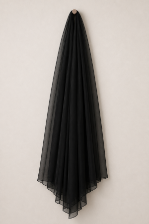 Black Crinkle Chiffon Dupatta