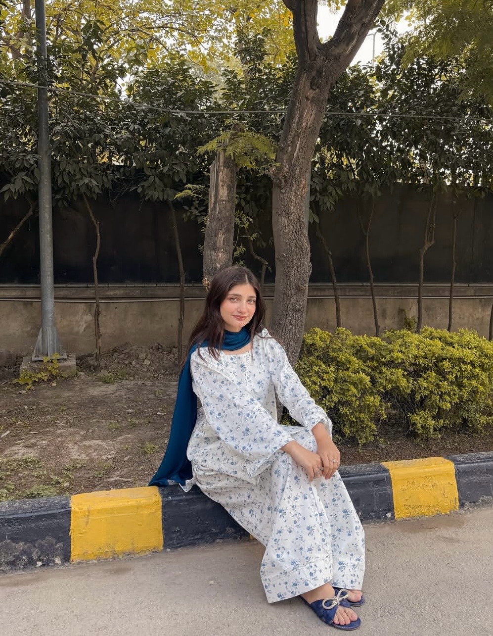 Blue Floral Kameez only - Image 2