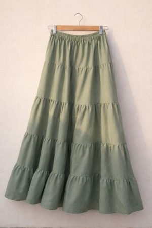 Green Cotton Skirt