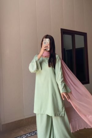 Mint Green Kameez with Flared Plazo