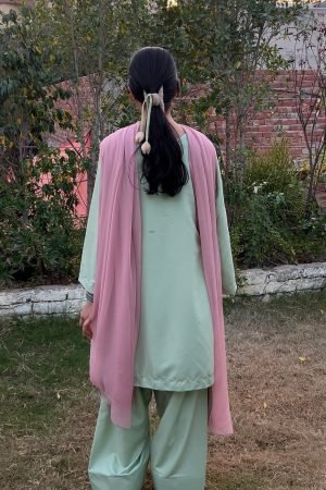 Mint Green Kameez with Farshi Shalwar